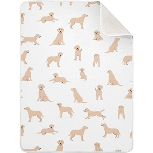 Swaddle Blanket Labrador Retriever Dog Cotton Blanket for Infants, Receiving Blanket, Lightweight Soft Swaddling Blanket for Crib, Stroller, Nursery Blankets, 30x40 in