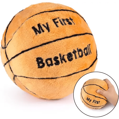 Plush Baby Basketball Rattle | Baby Basketball Toy | Learning Content | Great Gift for Baby and Toddler Girls or Boys | 0-36 Months