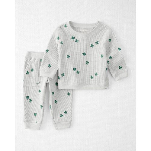 Baby 2-Piece Organic Cotton Thermal Knit Set in Lucky Clovers Print - Little Planet | Carter's