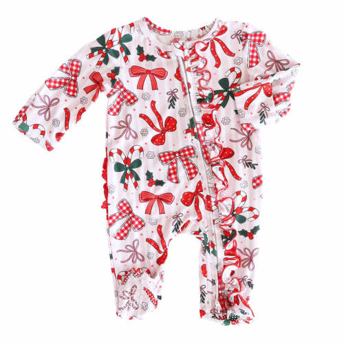 Christmas Bamboo Zipper Footies