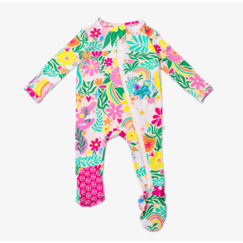 The Second-Skin Footie | Rainbow Daisy Babe | "Patience & Kindness" | Raising Mama