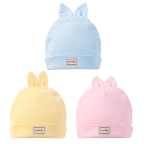 3-piece set of baby hats for infants aged 0-3 months, newborn baby hats for boys and girls - style1