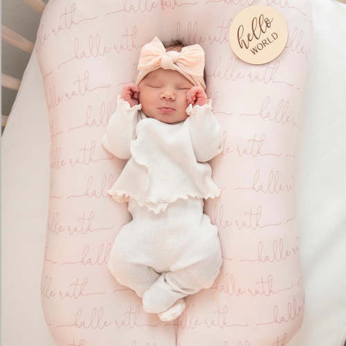 Personalized Blush Baby Name Swaddle Blanket