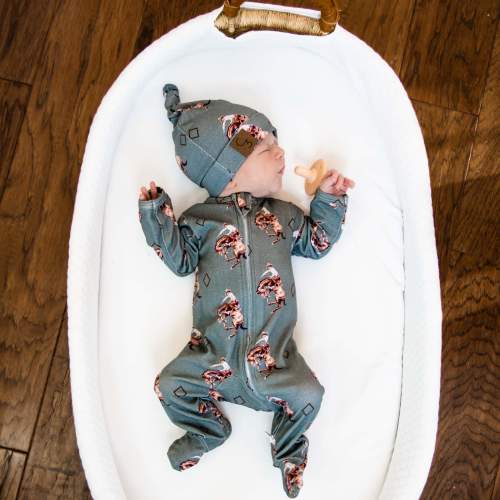 Teal Bronc Footed Jammies – Cowkid Clothing Company