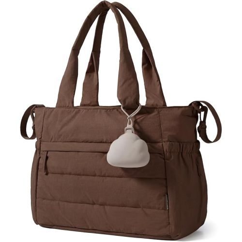 BAGSMART Diaper Bag Tote, Hospital Bag for Labor Delivery, Puffy Maternity Travel Diaper Tote, Baby Bag with Pacifier Case