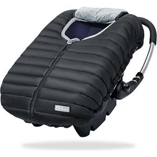Orzbow Baby Car Seat Cover, Winter Car Seat Cover, Cocoon Baby Protector Cover for Boys & Girls, Rain & Snow Repellent, Breathable Windproof, Center Zipper, Universal Fit for Infant Car Seat, Black