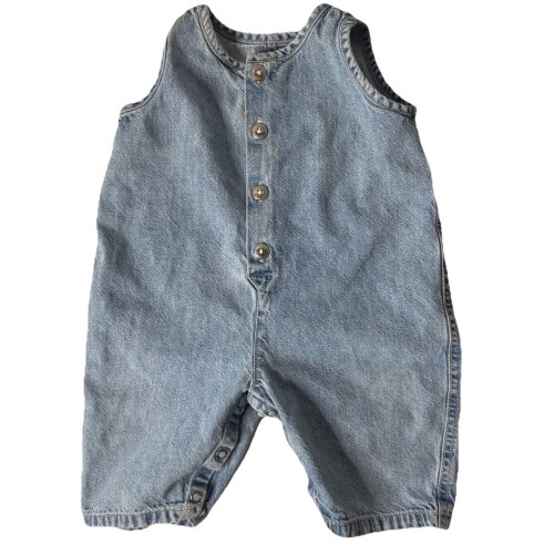 Vintage Baby Gap Denim Romper Jumpsuit Sleeveless Y2K Baby Girl 3-6 Months