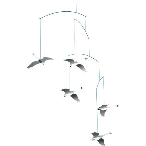 Scandanavian Swans Mobile, White - Flensted Mobiles | Maisonette
