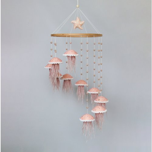 Baby mobile with jellyfish - Mobile baby ocean - Nursery mobile for girl - Crib mobile nautical - Hanging mobile sea - Cot mobile nursery