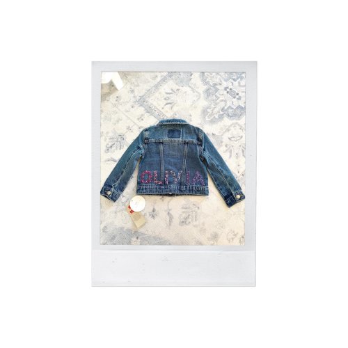 denim trucker jacket - floral embroidery — brb, embroidery.