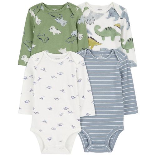 Baby Boy Carter's 4-Pack Long Sleeve Dinosaur Bodysuits