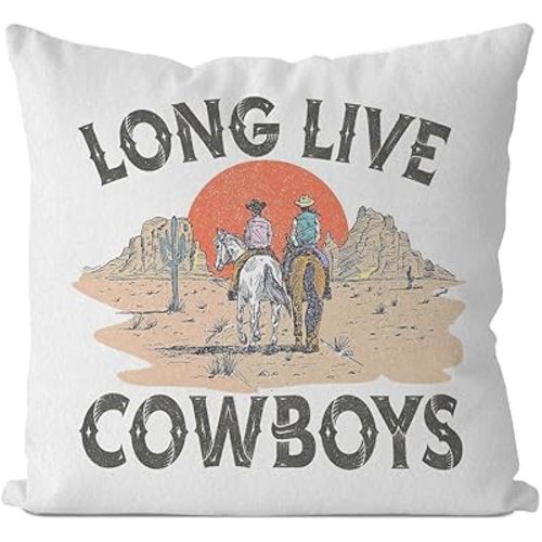 IWXYI Western Long Live Cowboy Pillow Cover 18X18,Western Cowboy Throw Pillow Covers,Western Cowboy Cushion Pillowcase,Western Cowboy Decorative Pillowcase for Dorm Teen Boys Room Decor