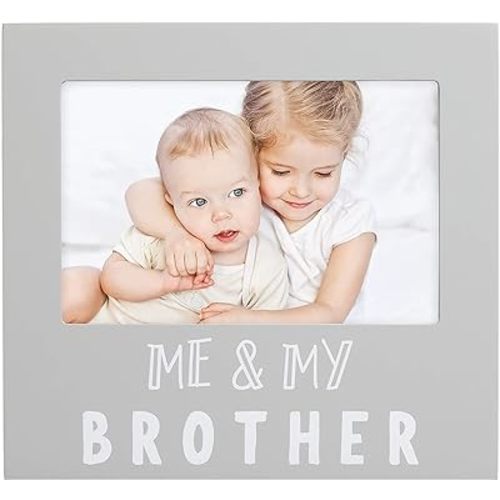 Pearhead Me and My Brother Sentiment Photo Frame,Sibilng Pictures, Gray ,1 Count(Pack of 1)