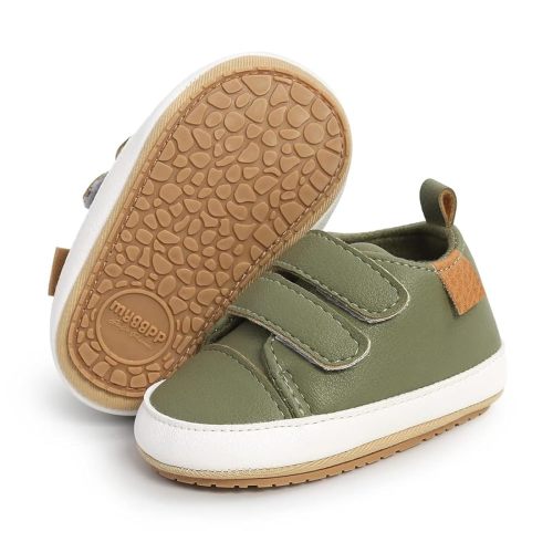 SOFMUO Baby Boys Girls High Top Ankle PU Leather Sneakers Soft Rubber Sole Infant Moccasins Newborn Oxford Loafers Anti-Slip Toddler Wedding Uniform Dress Shoes