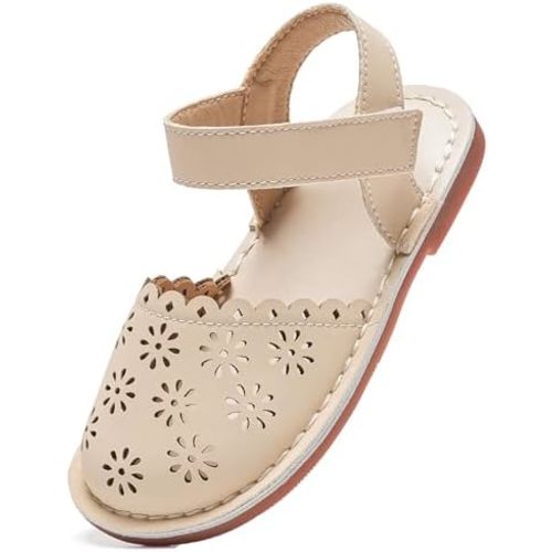 Felix & Flora Toddler Girls Sandals Soft Rubber Princess Flat Shoes Summer Flower Girl Shoes