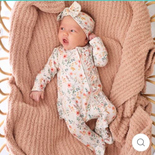 Winnie's Wildflowers Ruffle Zipper Footie