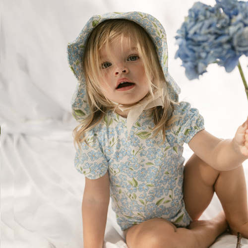 Petal Sun Hat · Hydrangea | Baby & Girls Sun Hats | Baby & Girls Bikinis | Baby & Girls Swimsuits – Petit Playa