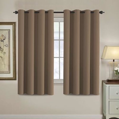 H.VERSAILTEX Blackout Curtain for Living Room Thermal Insulated Window Treatment Curtain Extra Long 63 inch Length Energy Saving Solid Grommet Top Blackout Drape, One Panel, Macchiato, 52" W x 63" L