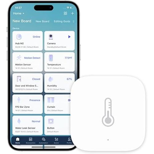 Aqara Zigbee Temperature and Humidity Sensor, Wireless Thermometer Hygrometer for Home Automation, Remote Monitoring, Aqara Hub Required, Compatible with Apple HomeKit, Alexa, Works with IFTTT