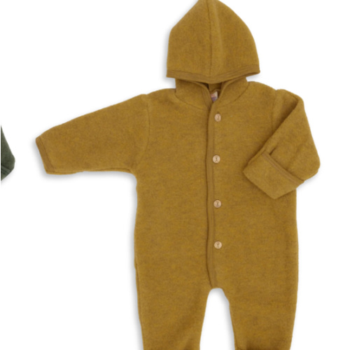 Hooded wool fleece overall