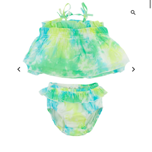 oh baby! Tie-Dye Brandie Dress and Panty Set - Chartreuse