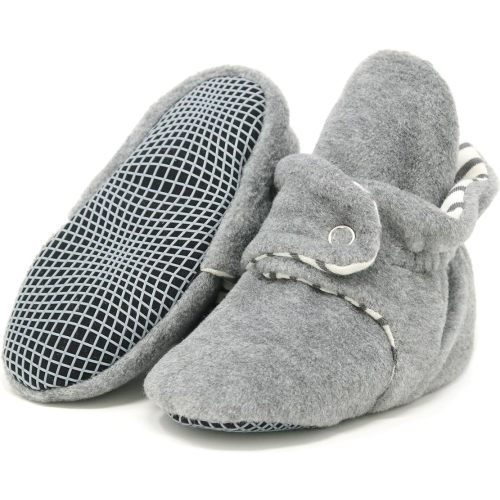 Newborn Infant Girl Boy Mini Fleece Baby Booties Stay On Sock Slippers Soft Bedroom Shoes Non-Skid Ankle Boots Cotton Lining Toddler Crib House Warm Shoe First Walker Birthday Shower Gift Months