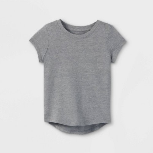 Toddler Girls' Solid Knit Short Sleeve T-Shirt - Cat & Jack™, Color: Gray, Size: 2T - Out of Stock