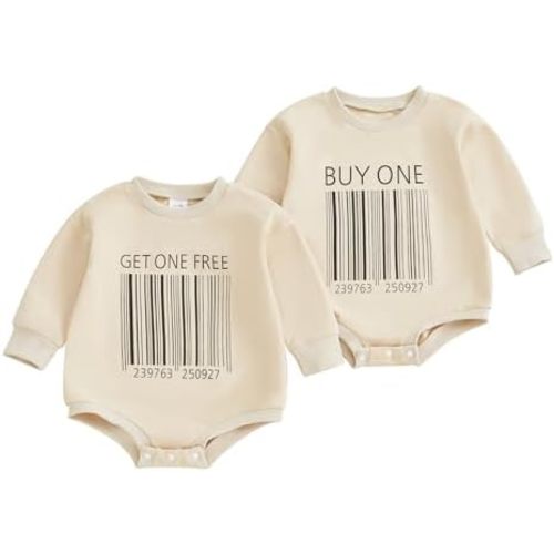 Newborn Twin Outfits Boy Girl Twins Matching Coming Home Outfits Long Sleeve Bubble Sweatshirt Romper Baby Clothes