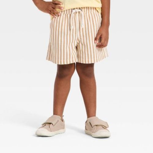 Toddler Boys' Pull-On Textured Striped Shorts - Cat & Jack™ Tan 3T