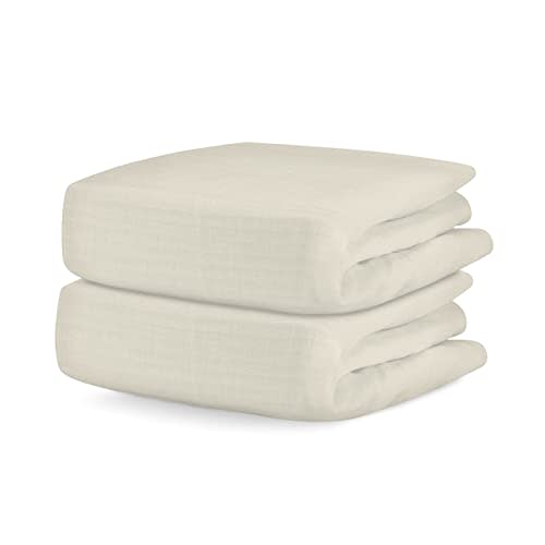 Newton Baby Organic Fitted Crib Sheets (2-Pack) - Ultra Breathable and Soft, 100% Organic Muslin Cotton, Oatmeal, Fits All Standard Cribs
