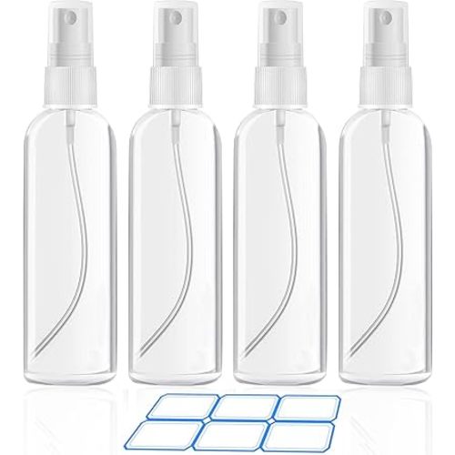 4 Pack 4 Oz (120ml) Small Spray Bottles - Fine Mist, Refillable, Reusable
