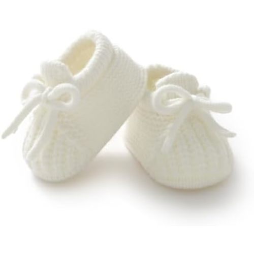 DovFanny Baby Booties Newborn Baby First Shoes Cozy Warm Knit Soft Booties for Toddler Infant Boy Girl