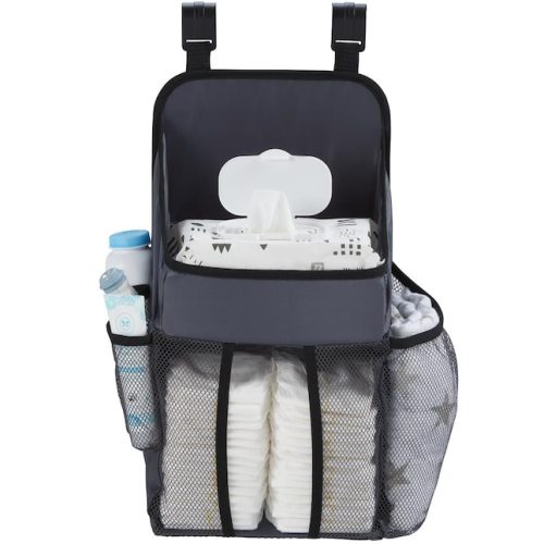 L.A. Baby Gray Diaper Caddy Organizer with 2 Shelves and 2 Pockets - Playard Organizer for Baby Essentials - Wall or Door Hanging - Child Safety Accessories BDO-PLY at Lowes.com