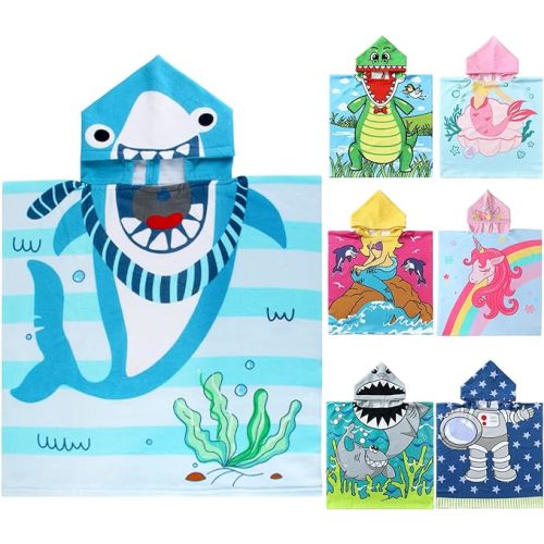 NovForth Kids Beach Towel for Boys Girls, Hooded Bath Towel Wrap, Toddler Pool Towel with Hood