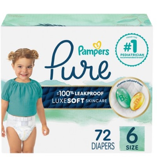 Pampers Pure Protection Diapers Pack - Size 6 - 72ct