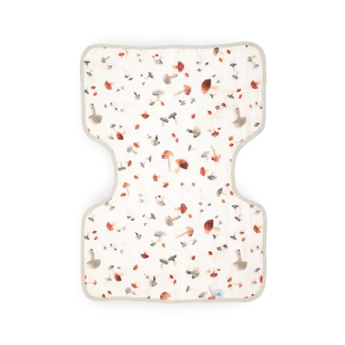 Cotton Muslin Burp Cloth - Mushrooms