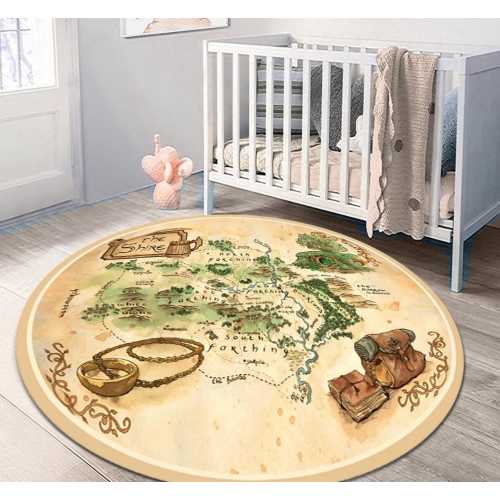 Round Map Rug,Modern rug,Kidsroom rug,Popular Movie Rug,Fantastic Rug,Map Rug,Antique Map Rug,The Rings Map,Ring Rug,Middle Earth Map,