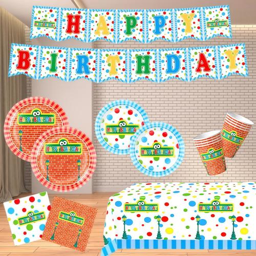 Sesame Street Birthday Party Decor - Sesame Street Banner, Balloons, Cake & Cupcake Toppers | Sesame Street Birthday Supplies | Party Tools