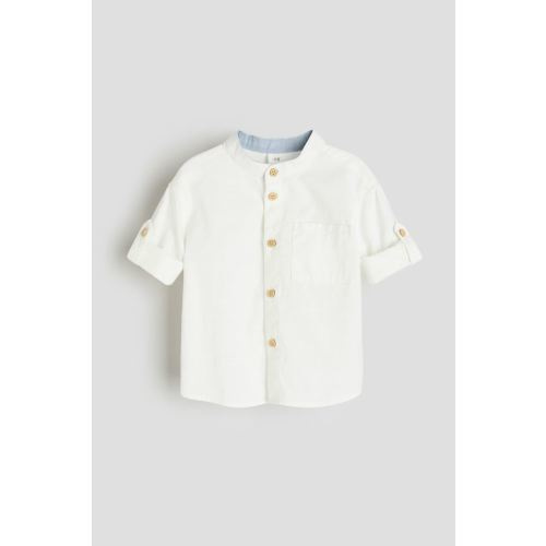 Band-collar Cotton Shirt 9M
