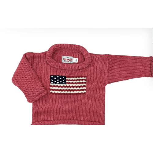 Nantucket Red American Flag Roll Neck Sweater