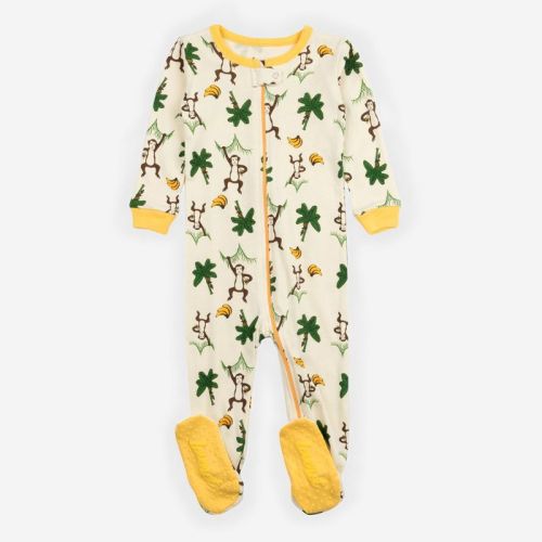 Leveret Footed Cotton Pajamas Monkey w/Banane 3-6 Month