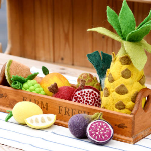 Felt Vegetables and Fruits Set D - 12 pieces