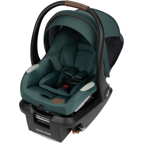 Maxi-Cosi Mico Luxe+ Infant Car Seat, Lightweight, Easy Install with MaxiLock™ Technology, Washable Seat Cover, ClimaFlow™ Ventilation, Side Impact Protection, EcoCare Fabrics, Essential Green