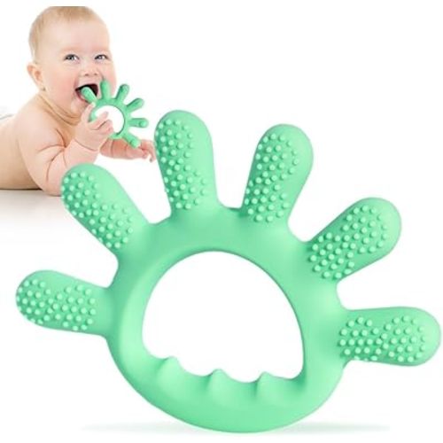 Baby Silicone Teething Toys, Food Grade Teethers for Babies 0-6 Months|6-12 Months, Fingers Teething Relief Infant Chew Toys, 3 4 5 Month Old Developmental Baby Boy Girl Toys Gifts