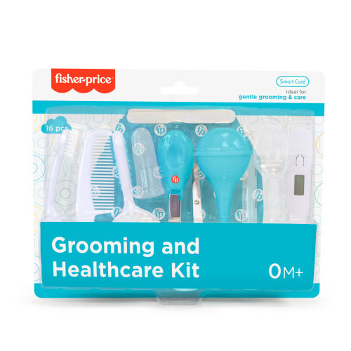 Fisher-Price Baby Grooming and Medical Kit for Newborns, 16 Pieces, 0+ Months