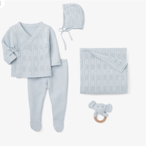 Cloud Blue Baby Layette Set w. box – Elegant Baby