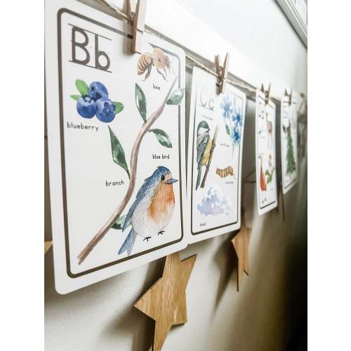 Nature Alphabet Flashcards | Chickadees Wooden Toys