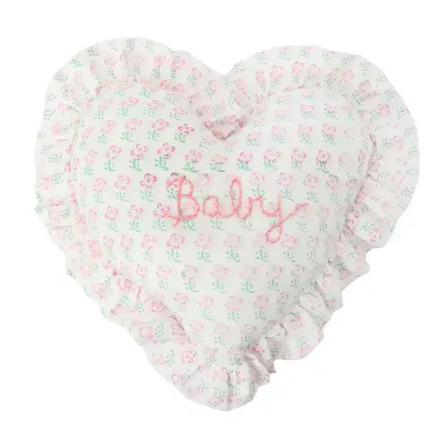 Baby Heart Ruffle Pillow | Tricia Lowenfield Design | Over The Moon