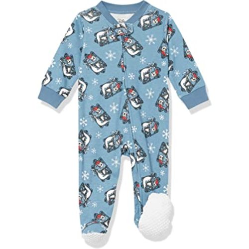 Amazon Essentials Disney | Marvel | Star Wars Unisex Babies' and Toddlers' Snug-Fit Cotton Footed Pajamas, Multipacks
