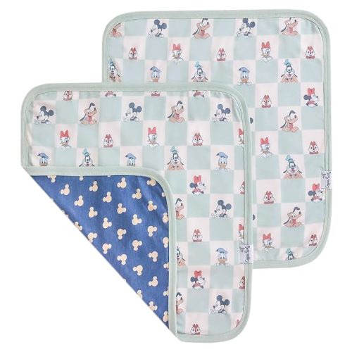 Copper Pearl 3-Layer Knit Security Blanket Set Sized 16" x 16" 2-Pack Mickey Mouse & Friends
